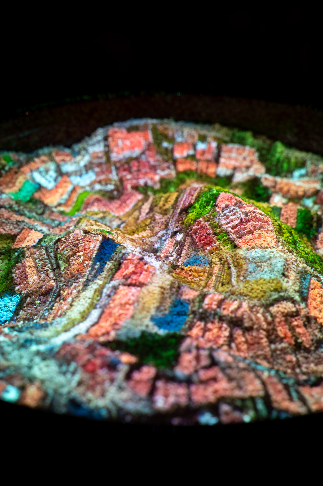 Experimance AI art piece by Ryan Kelln close-up of sand terrain