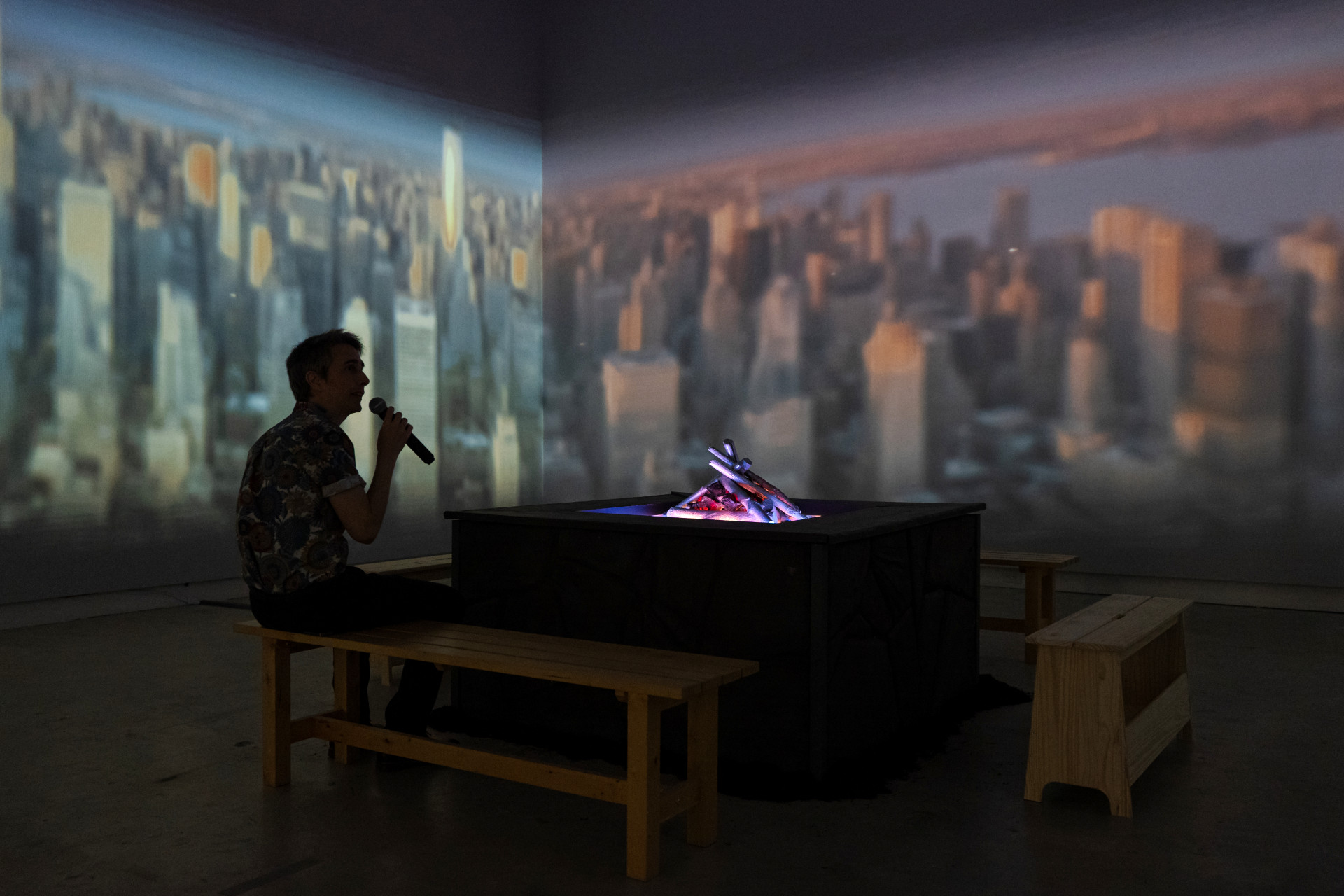 Feed the Fires NYC skyline generated by AI from audience story