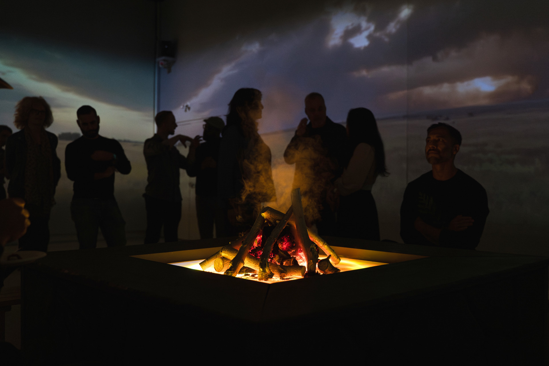 Feed the Fires storm scene generated by AI storytelling technology
